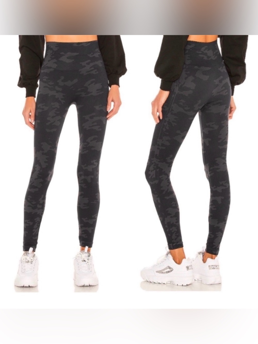 Nwot SPANX gray Camo High-Rise cropped Leggings size large